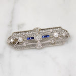 Gossamer Art Deco Diamond & Sapphire Brooch