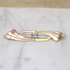 Yellow & Rose Gold Retro Brooch with Diamond-Set Platinum 