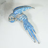 Gorgeous Blue Enameled Parrot Brooch