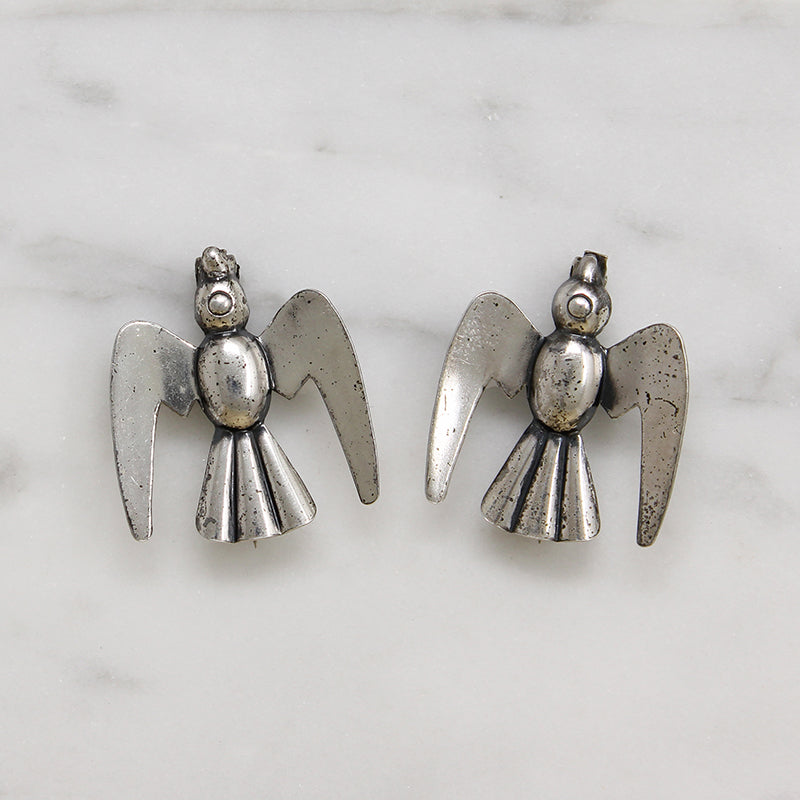 A Pair of Sterling Silver Dove Brooches by JewelArt