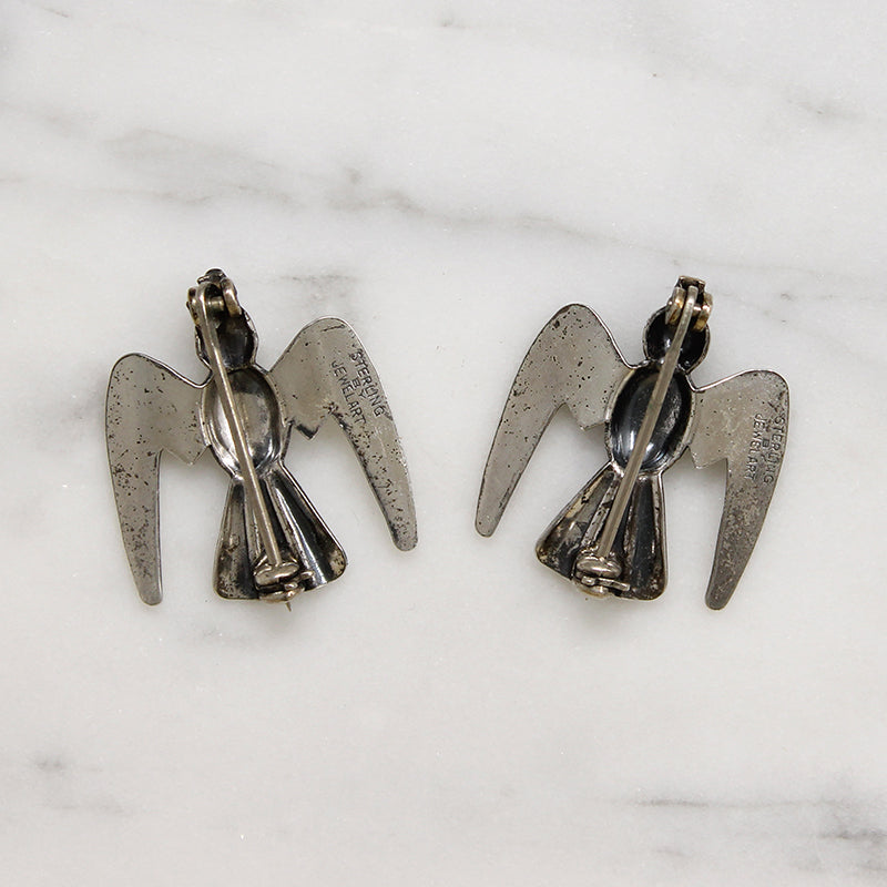 A Pair of Sterling Silver Dove Brooches by JewelArt