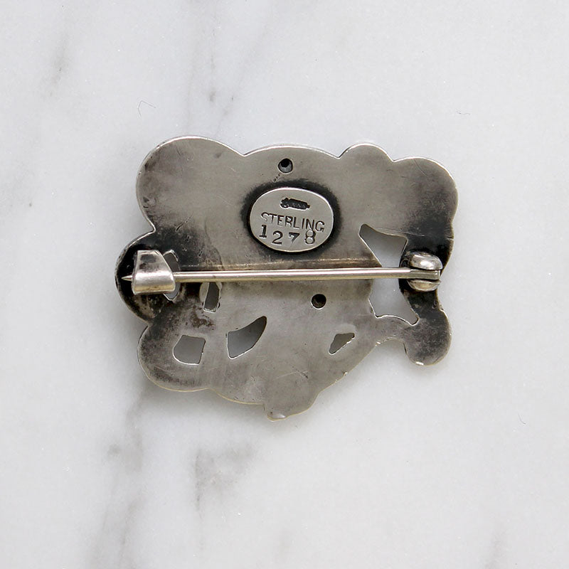 Art Nouveau Lovely Lady with Wild Tresses Brooch