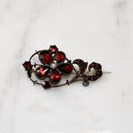 Early Victorian Garnet Flower Brooch