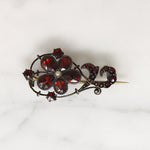 Early Victorian Garnet Flower Brooch