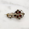 Early Victorian Garnet Flower Brooch