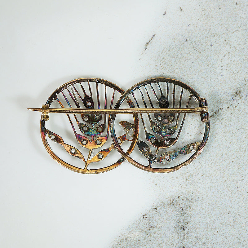 French Love Token Brooch