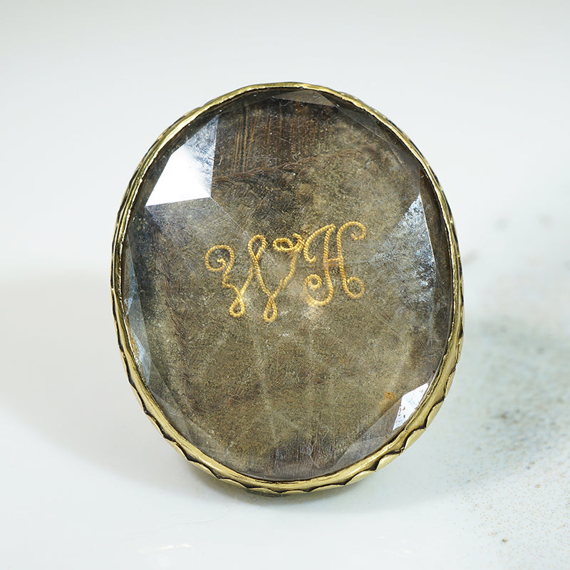 18thc Cipher Hair 18k Brooch