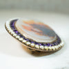 Rare Agate Amethyst and Pearl Brooch c1810