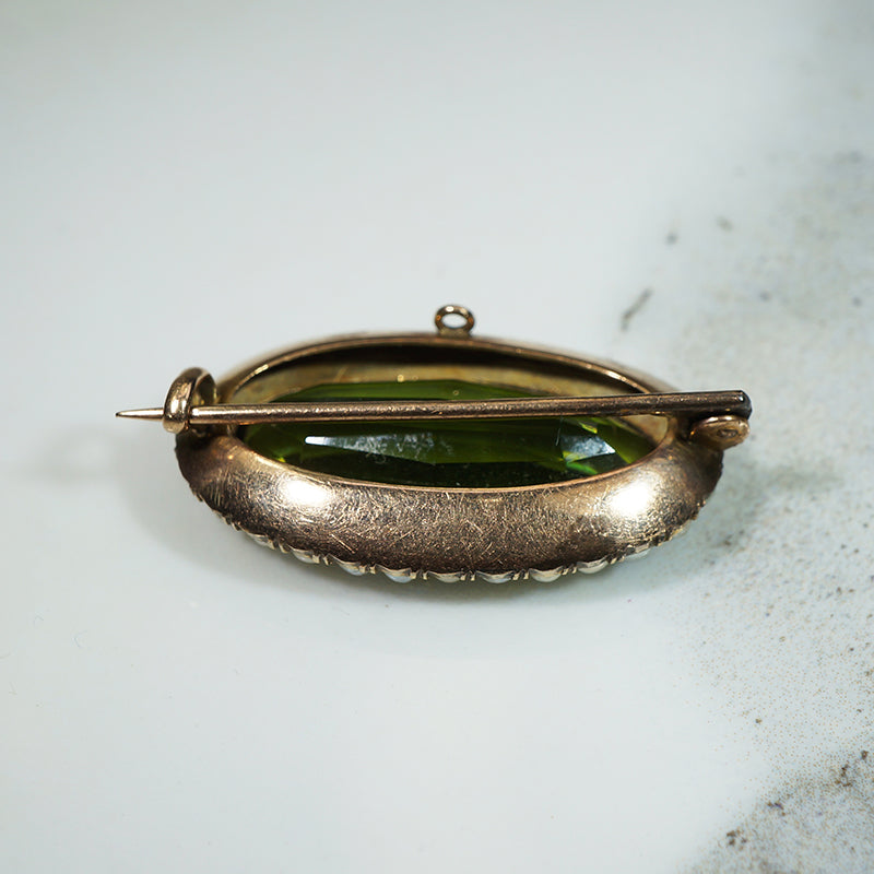 Antique Moldavite Brooch
