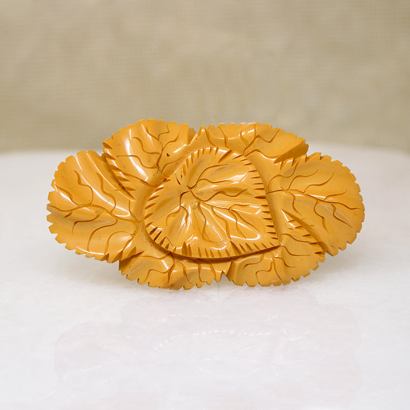 Crisp Autumn Leaves Golden Bakelite Brooch