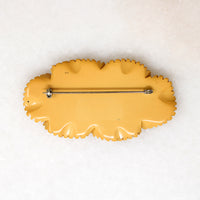 Crisp Autumn Leaves Golden Bakelite Brooch