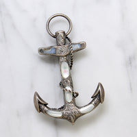 Sailor's Cross Brooch of Inlaid Sterling Silver