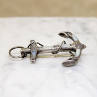 Sailor's Cross Brooch of Inlaid Sterling Silver