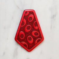 Playful Bright Red Celluloid Dress Clip