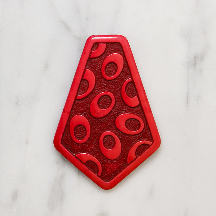 Playful Bright Red Celluloid Dress Clip