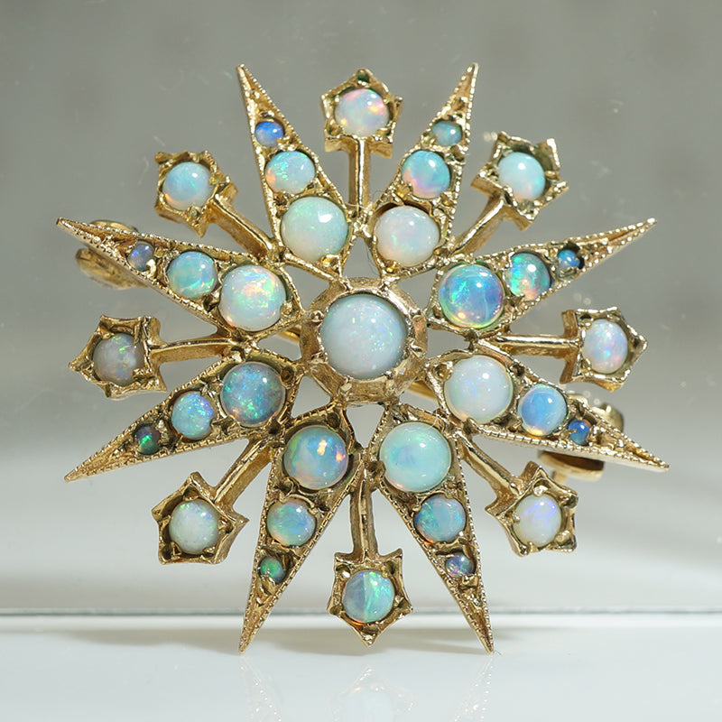 Radiant Opal Star Brooch
