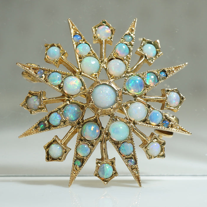 Radiant Opal Star Brooch