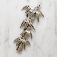Naturalistic Sterling Silver Bamboo Brooch