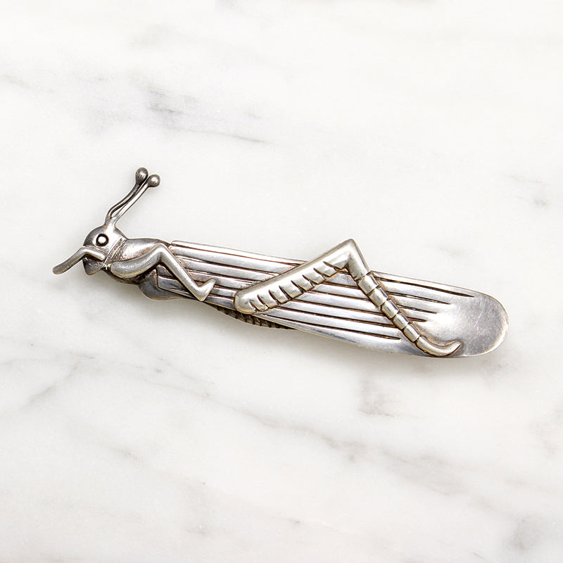 Hector Aguilar Sterling Grasshopper Brooch
