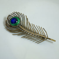 Lovely Art Nouveau Peacock Feather Brooch