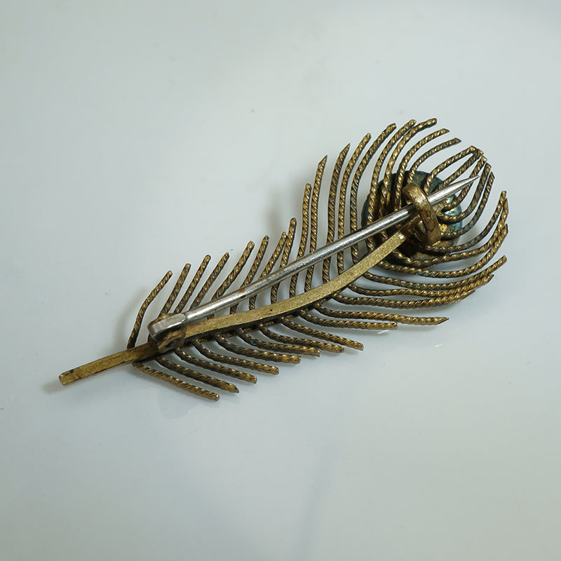 Lovely Art Nouveau Peacock Feather Brooch