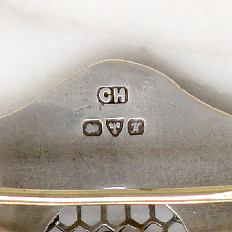 Honeycomb & Flowers Sterling Chas Horner Brooch