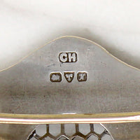 Honeycomb & Flowers Sterling Chas Horner Brooch