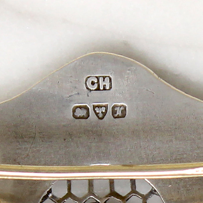 Honeycomb & Flowers Sterling Chas Horner Brooch