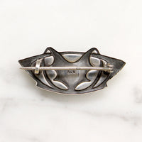 Decadent French Silver & Chrysoprase Arts & Crafts Brooch