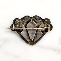 Silver & Lapis Cherry Motif Arts & Crafts Brooch
