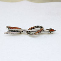 Scottish Pebble Brooch Pink & Gray Agate Arrow