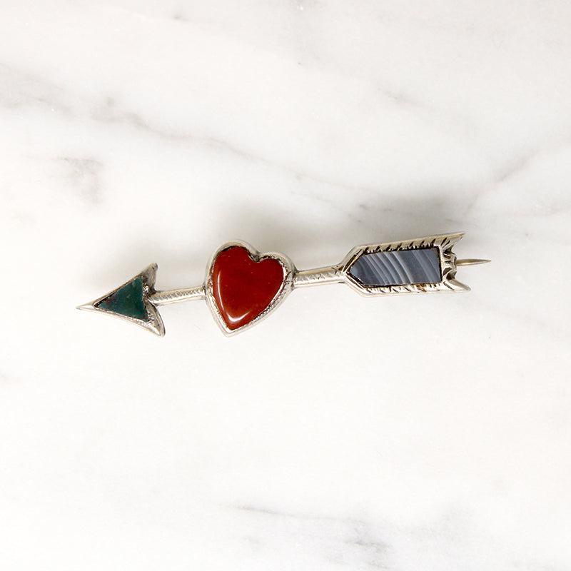Cupid's Arrow Scottish Pebble Brooch