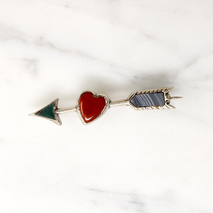 Cupid's Arrow Scottish Pebble Brooch