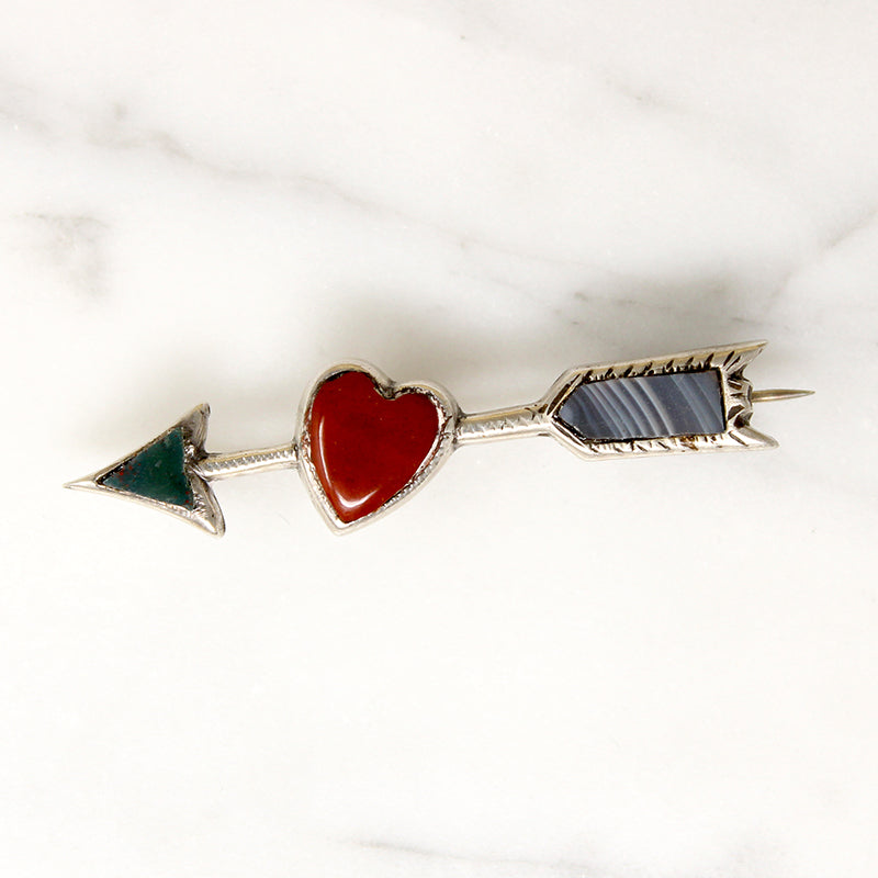 Cupid's Arrow Scottish Pebble Brooch