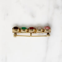 Hardstone Scarabs in Mid Century Bar Pin