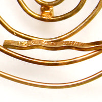 Whimsical 14k Gold Circle Brooch Signed Shaw