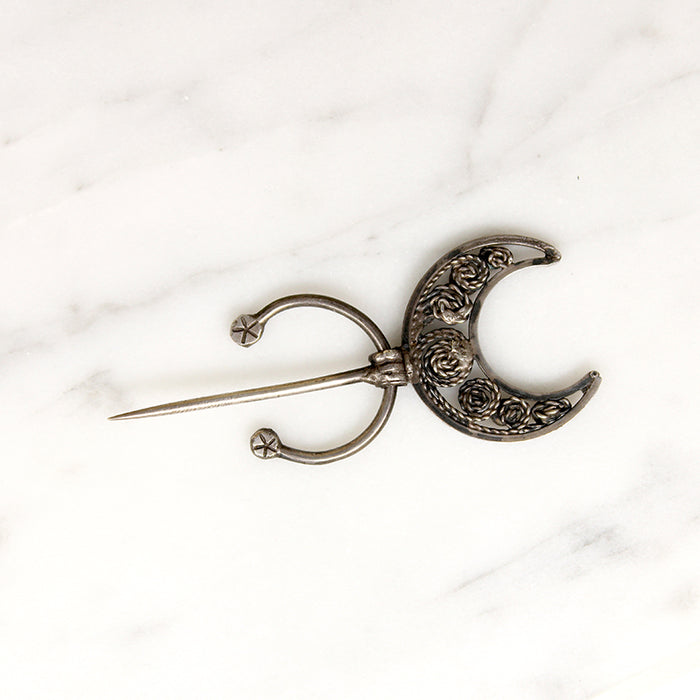 Victorian Silver Fibula Brooch