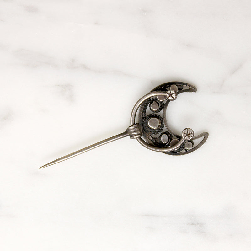 Victorian Silver Fibula Brooch