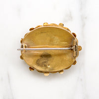 Cornucopia Hair Work in 18k Gold Brooch