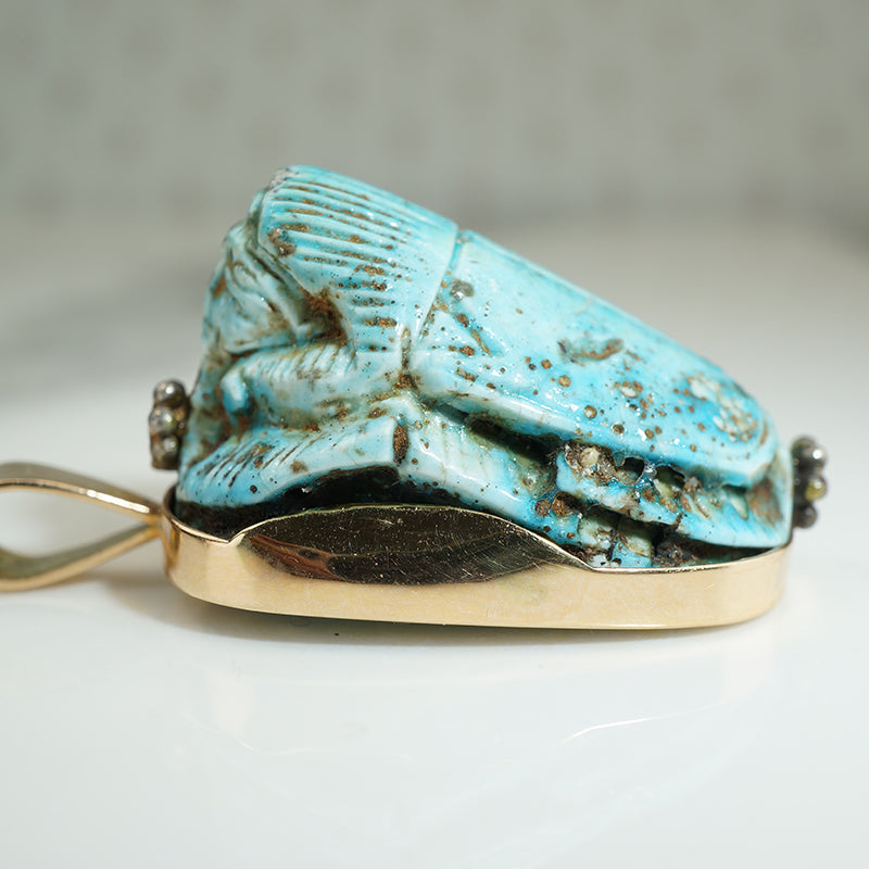Egyptian Faience Gold Pendant