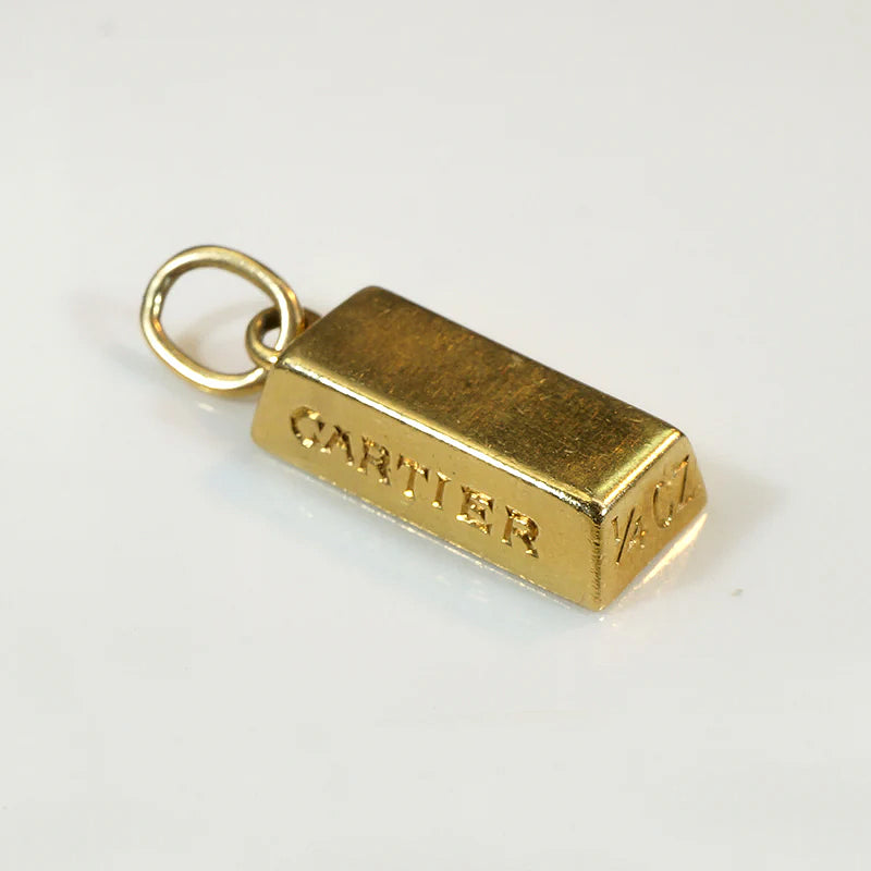 Divine Cartier 18k Gold Ingot Charm
