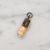 Carved Alabaster Figa with Engraved Silver Cuff
