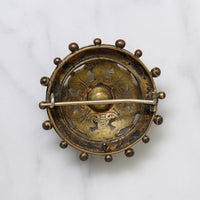 Tudor Revival Enamelled Silver Gilt Brooch