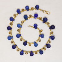 Amazing Ancient Lapis & 22k Gold Bead Necklace