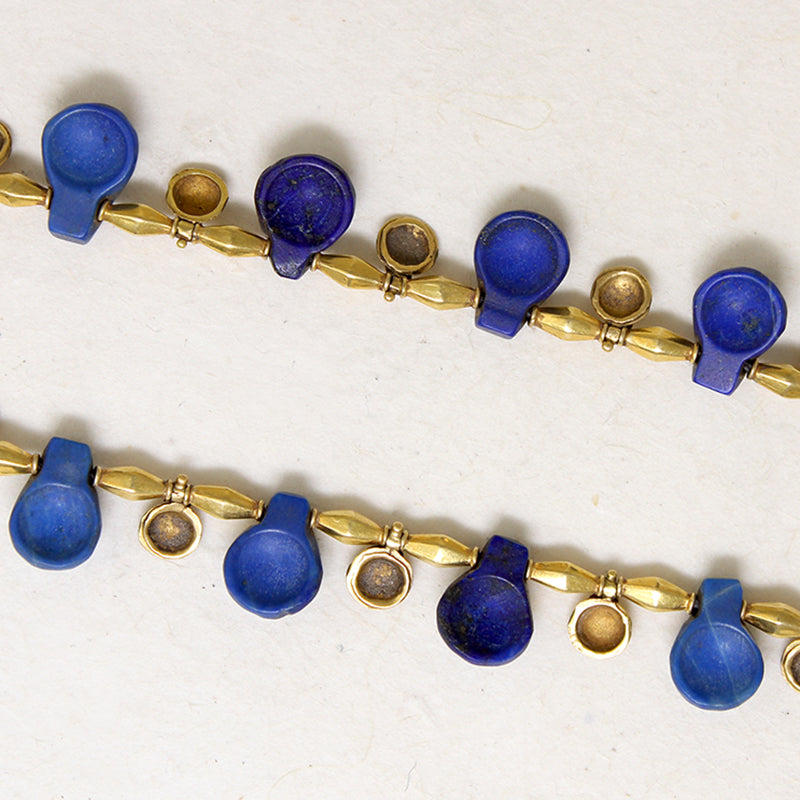 Amazing Ancient Lapis & 22k Gold Bead Necklace