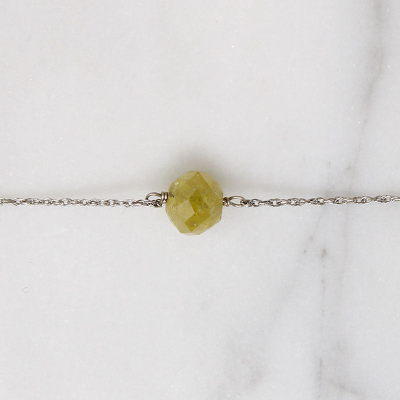 Refined Faceted Green Diamond Bead Necklace by brunet