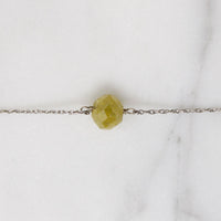 Refined Faceted Green Diamond Bead Necklace by brunet