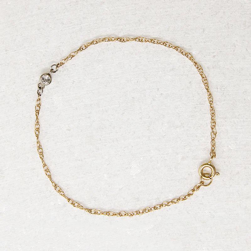 Delicate Diamond Two-Tone Gold Bracelet by brunet