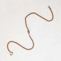 Rosy Gold Curb and Diamond Navette Bracelet by brunet