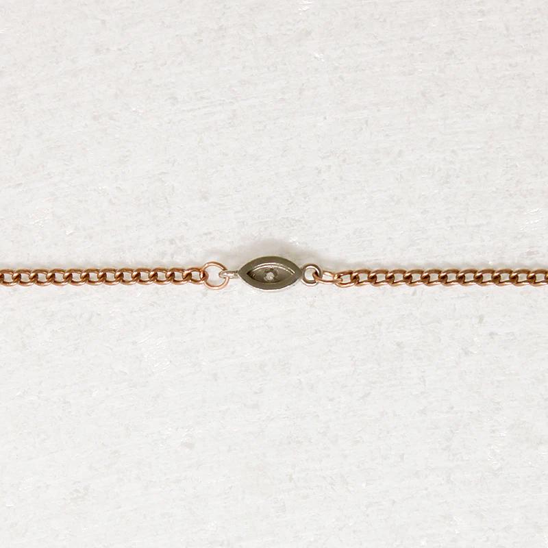 Rosy Gold Curb and Diamond Navette Bracelet by brunet
